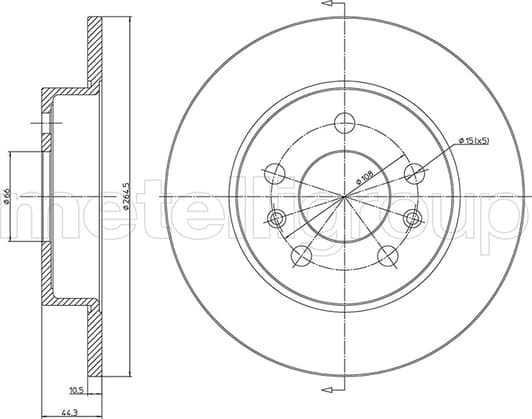 23-0923C Metelli Гальмівний диск