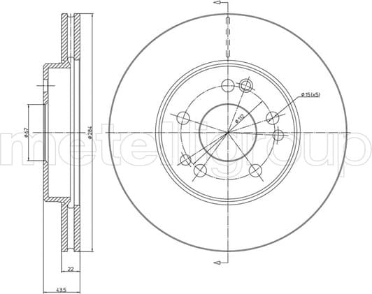 23-0167 Metelli Тормозной диск
