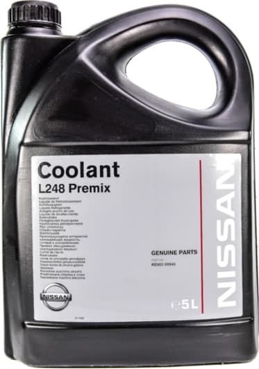 Nissan Coolant L248 Premix G11 зелений -38 °C, 5 л (KE90299945) готовий антифриз