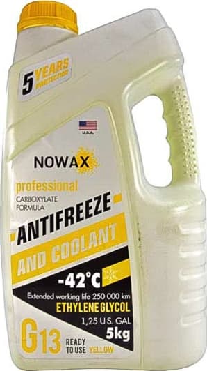 Nowax G13 желтый -42 °C, 5 л (nx05007) готовый антифриз