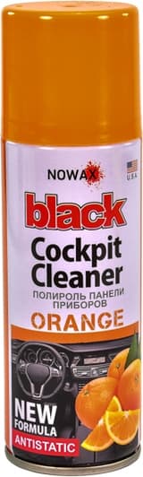 Полироль для салона Nowax "Black" Cockpit Cleaner апельсин 200 мл (NX00203)