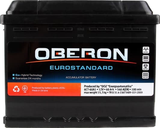 Аккумулятор Oberon 6 CT-60-L Eurostandard AKBLU1003