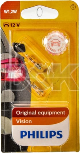 Автолампа Philips Vision W1,2W W2x4,6d 1,2 W прозора 12516B2