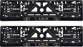 Комплект рамок номерного знака Poputchik 24-008 колір чорний на Lada