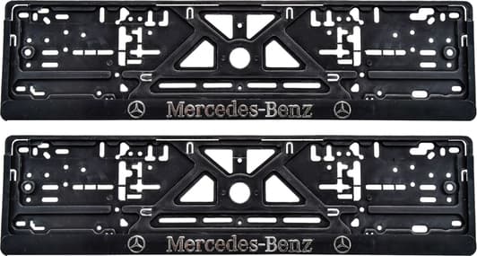 Комплект рамок номерного знака Poputchik 24-011 цвет черный на Mercedes-Benz