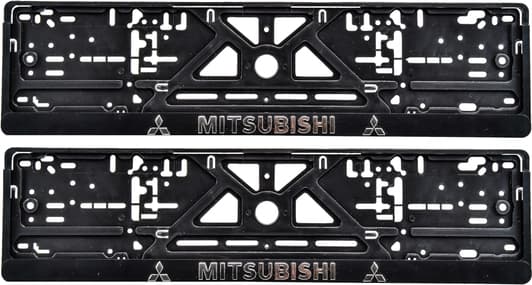 Комплект рамок номерного знака Poputchik 24-012 колір чорний на Mitsubishi