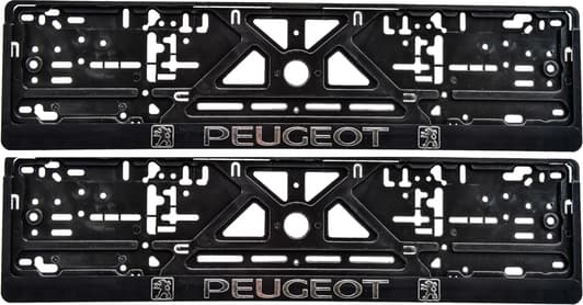 Комплект рамок номерного знака Poputchik 24-014 цвет черный на Peugeot