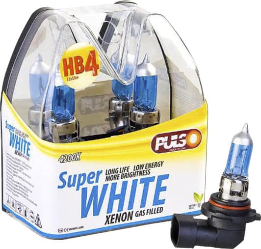 Автолампа Pulso Super White HB4 P22d 55 W синя LP-96551