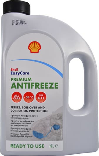 Shell Premium G11 синьо-зелений -38 °C, 4 л (PBT74B) готовий антифриз