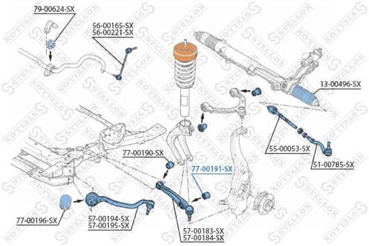 77-00191-SX Stellox Сайлентблок рычага