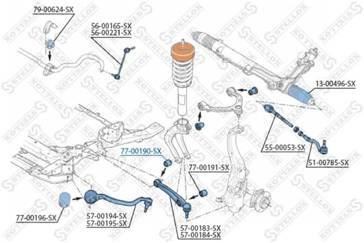 77-00190-SX Stellox Сайлентблок рычага