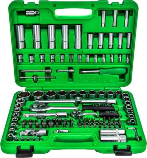 Набор торцевых головок и комплектующих Toptul GCAI108R 1/2", 3/8", 1/4", 5/16" (108 пр.)