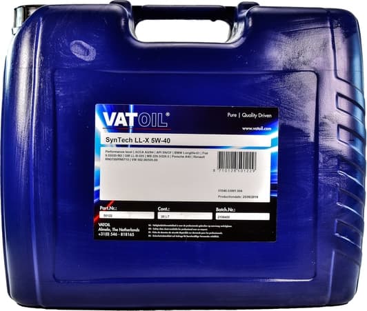 VatOil SynTech LL-X 5W-40 (20 л) моторна олива
