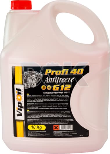 VIPOIL Profi 40 G12 красный -30 °C, 10 л (701404) готовый антифриз