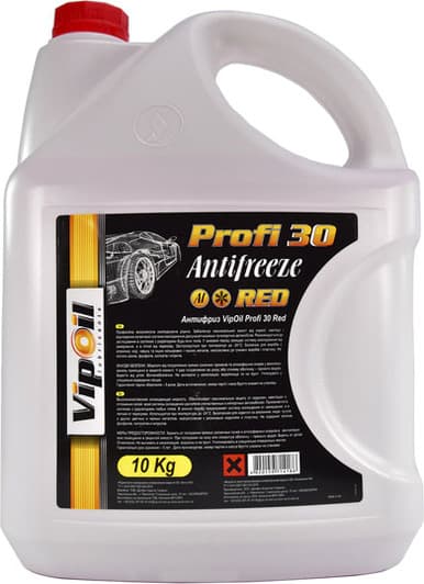 VIPOIL Profi 30 красный -24 °C, 10 л (701391) готовый антифриз