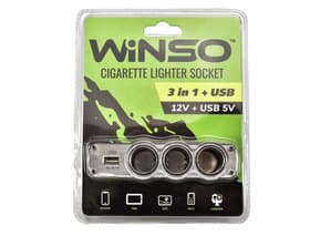 USB переходник на прикуриватель Winso 3 в 1 + USB 200130