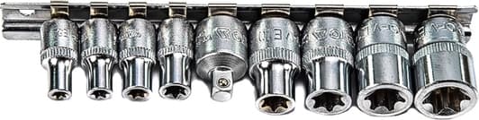 Набор торцевых головок и комплектующих Yato YT-0520 1/4", 3/8" (9 пр.)