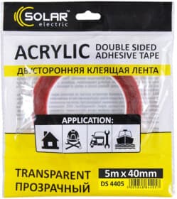 Двухсторонний скотч Solar DS4405 на акриловой основе 40 мм x 5 м