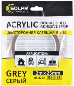 Двухсторонний скотч Solar DS3252 на акриловой основе 25 мм x 2 м