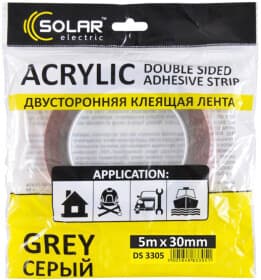 Двухсторонний скотч Solar DS3305 на акриловой основе 30 мм x 5 м