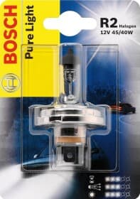 Автолампа Bosch Pure Light R2 P45t 40 W 45 W прозрачная 1987301021