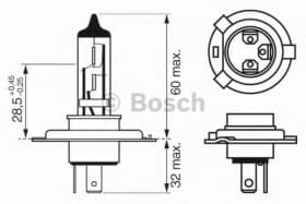 Автолампа Bosch Plus 30 H4 P43t 55 W 60 W 1987302042