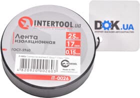 Ізоляційна стрічка Intertool it0026 чорна ПВХ 17 мм x 25 м