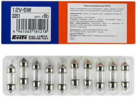 Автолампа KOITO T10X31 SV8,5-8 5 W прозора 2251