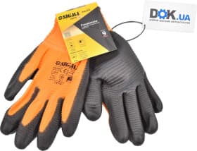 Перчатки рабочие Sigma трикотажные с полиуретановым покрытием оранжевые