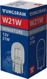 Автолампа Tungsram Standard W21W W3x16d 21 W прозора 74401k