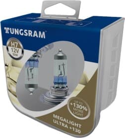Автолампа Tungsram Megalight Ultra +130 H7 PX26d 55 W прозоро-блакитна 58520XNU2PL
