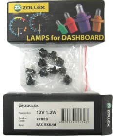 Автолампа Zollex BAX B8,4d 1,2 W прозора 22028