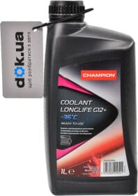 Готовый антифриз Champion Coolant Longlife G12+ розовый -36 °C Готовый антифриз Champion Coolant Longlife G12+ розовый -36 °C