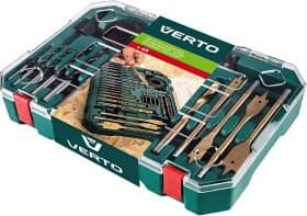 Набір свердл Verto спіральних та перових по металу, бетону та дереву 66H650 2-10 мм 49 шт.