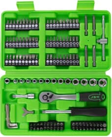 Набор бит и торцевых головок с держателем и трещоткой JBM 53953 104 шт.
