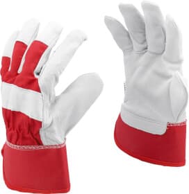 Перчатки рабочие Yato трикотажные с кожаными вставками белые