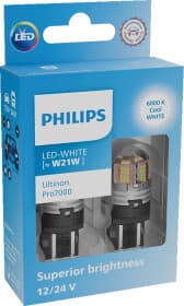 Автолампа Philips Ultinon Pro7000 W21W безцокольна 2,6 W 11065CU70X2