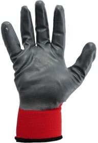 Перчатки рабочие MasterTool Black PU синтетические с нитриловым покрытием красные
