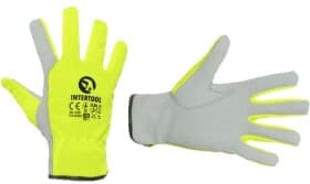 Перчатки рабочие Intertool кожаные зеленые