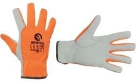 Перчатки рабочие Intertool кожаные оранжевые
