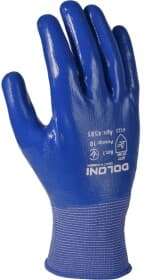 Рукавички робочі Doloni D-Oil поліестерові з нітриловим покриттям сині