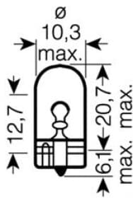Автолампа Osram Original Minixen W5W W2,1x9,5d 6 W прозора 2886x