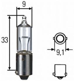 Автолампа Behr Hella Standard H10W BA9s 10 W прозора 8GH002473191