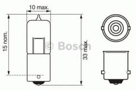 Автолампа Bosch H5W BA9s 5 W прозрачная 1987302231