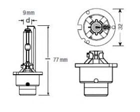 Автолампа Osram Xenarc Night Breaker Unlimited D2S P32d-2 35 W прозора 66240XNB