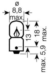 Автолампа Osram Original T3W BA9s 3 W прозора 3894