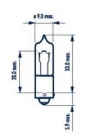 Автолампа Narva H21W BAY9s 21 W прозора 68196