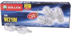 Автолампа Zollex W21W W3x16d 21 W прозора 60014