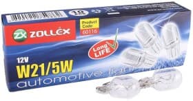 Автолампа Zollex W21/5W W3x16d 5 W 21 W прозора 60116