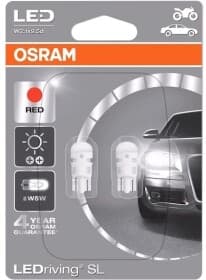Автолампа Osram LEDriving W5W W2,1x9,5d 1 W червона 2825DRP02B